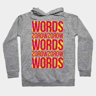 Words Typography Stack (Magenta Yellow Red) Hoodie